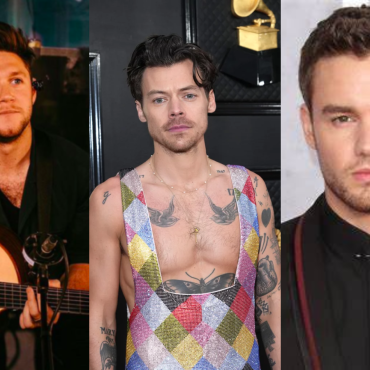 Niall Horan, Harry Styles e Liam Payne em uma montagem, nessa respectiva ordem.