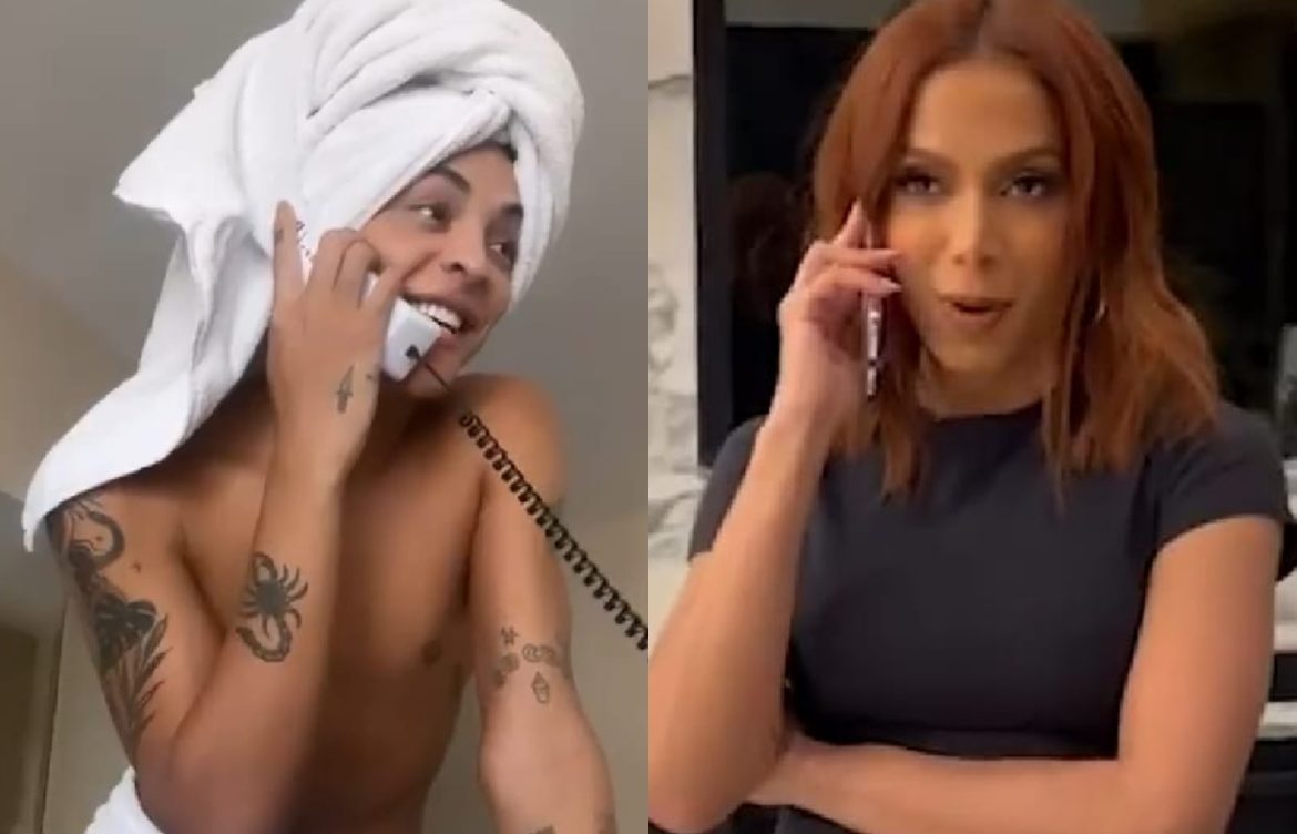 Pabllo Vittar ligando para Anitta.