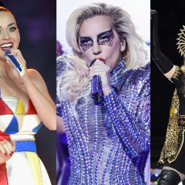 Katy Perry, Lady Gaga e Madonna tem os shows do intervalo mais assistidos do Super Bowl. Foto: Reprodução/Internet. Montagem: UpdateCharts.