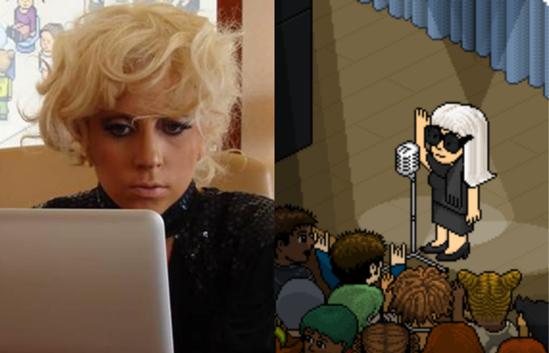 Lady Gaga jogando Habbo hotel
