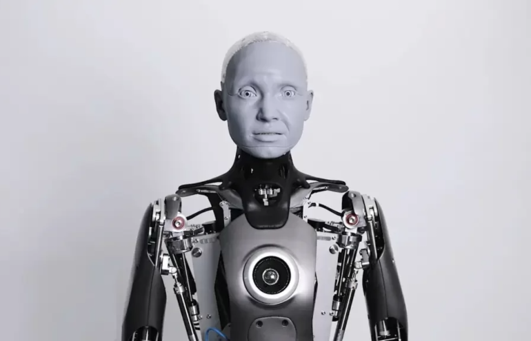 Ameca, robô criada com base de inteligência artificial.