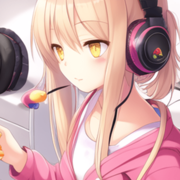 Anime: jovem do zexo feminino ouve música fones de ouvido.