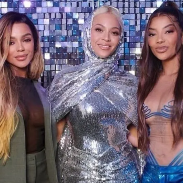 Brunna e Ludmilla com Beyoncé em evento em Salvador, em 2023.