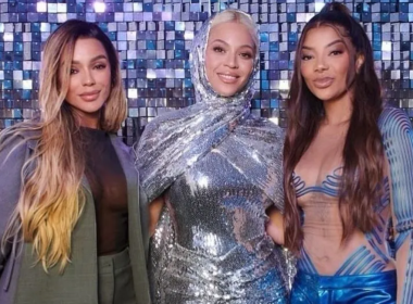 Brunna e Ludmilla com Beyoncé em evento em Salvador, em 2023.