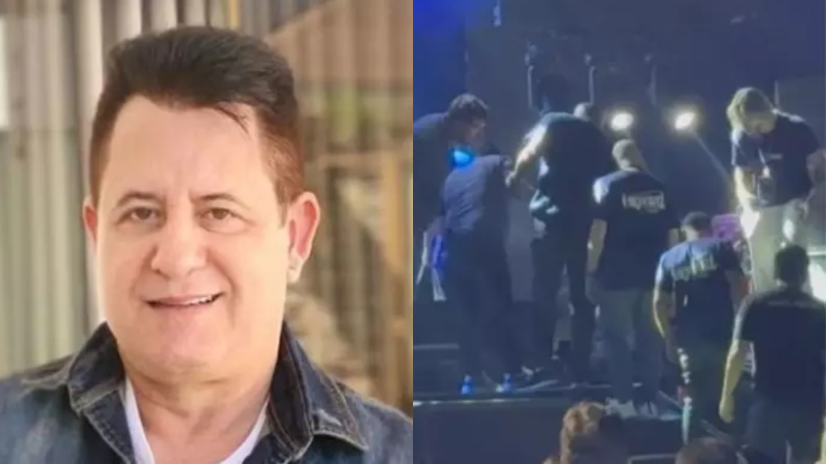 marrone cai de palco