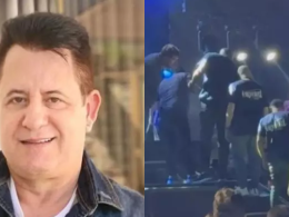 marrone cai de palco