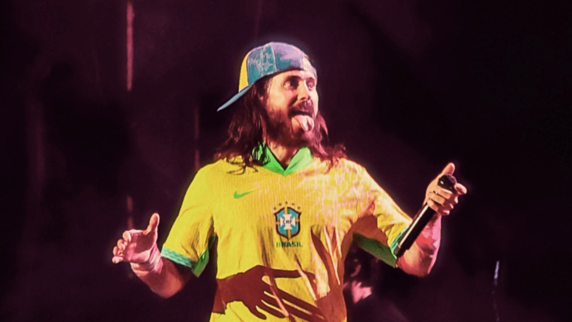 Jared Leto vocalista do 30 Seconds to Mars em show no Lollapalooza 2024