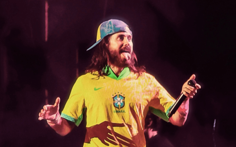 Jared Leto vocalista do 30 Seconds to Mars em show no Lollapalooza 2024